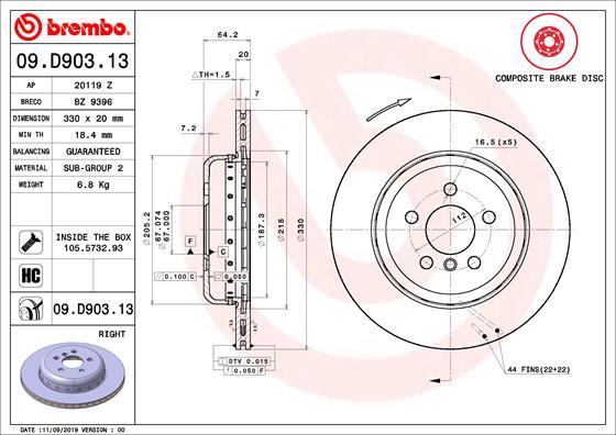 Brembo 09.D903.13 - Kočioni disk www.molydon.hr