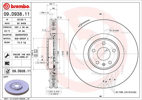 Brembo 09.D938.11 - Kočioni disk www.molydon.hr