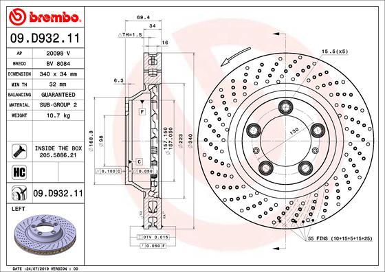 Brembo 09.D932.11 - Kočioni disk www.molydon.hr