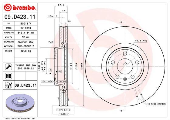 Brembo 09.D423.11 - Kočioni disk www.molydon.hr