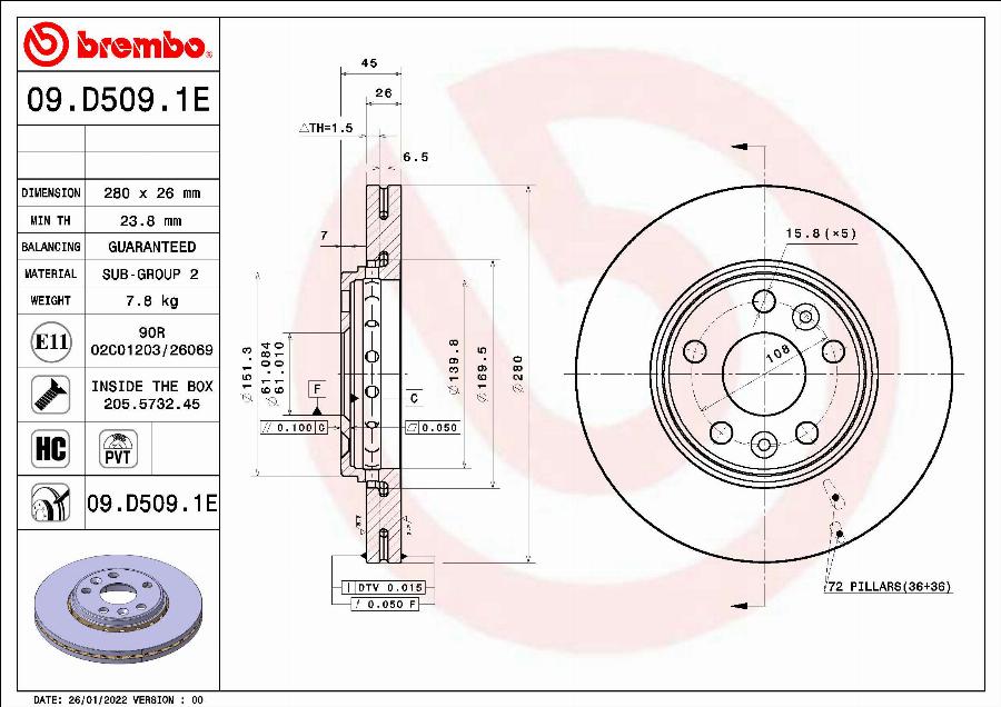 Brembo KT 08 037 - Komplet kočnica, disk-kočnica www.molydon.hr