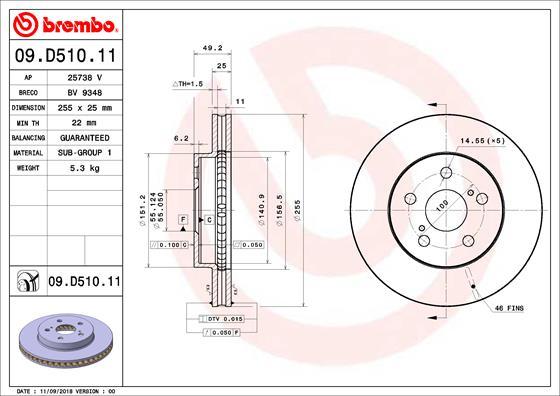 Brembo 09.D510.11 - Kočioni disk www.molydon.hr