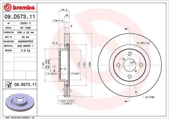 Brembo 09.D573.11 - Kočioni disk www.molydon.hr