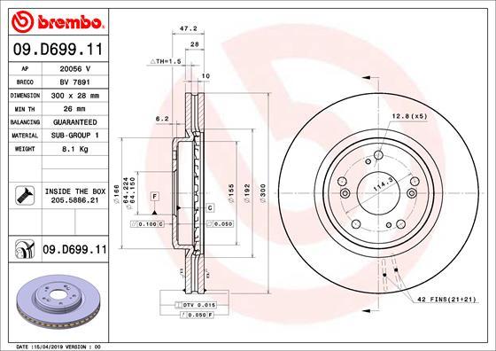 Brembo 09.D699.11 - Kočioni disk www.molydon.hr