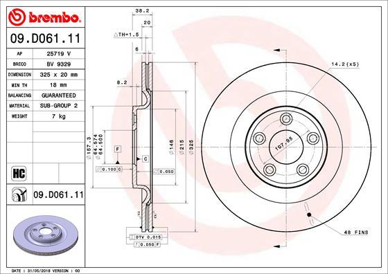 Brembo 09.D061.11 - Kočioni disk www.molydon.hr