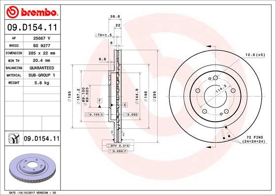 Brembo 09.D154.11 - Kočioni disk www.molydon.hr