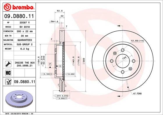 Brembo 09.D880.11 - Kočioni disk www.molydon.hr