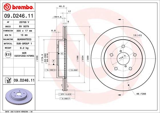 Brembo 09.D246.11 - Kočioni disk www.molydon.hr