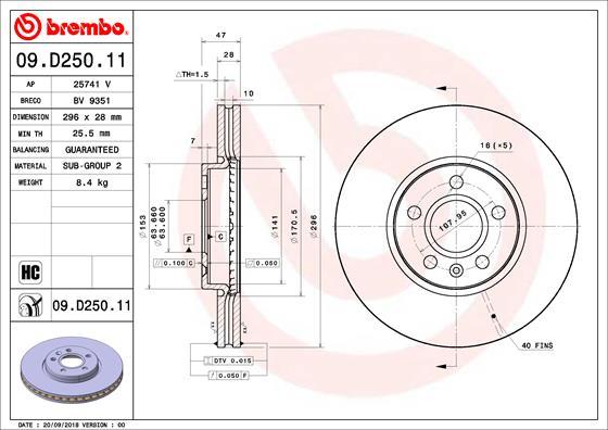 Brembo 09.D250.11 - Kočioni disk www.molydon.hr