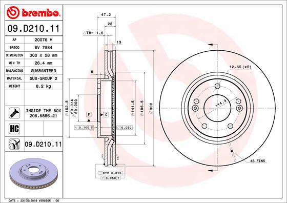 Brembo 09.D210.11 - Kočioni disk www.molydon.hr