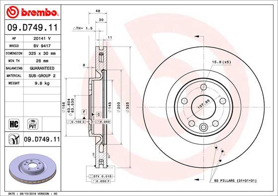 Brembo 09.D749.11 - Kočioni disk www.molydon.hr