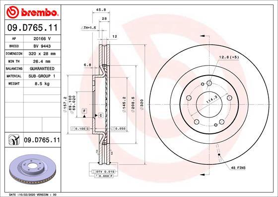 Brembo 09.D765.11 - Kočioni disk www.molydon.hr