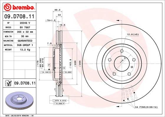 Brembo 09.D708.11 - Kočioni disk www.molydon.hr