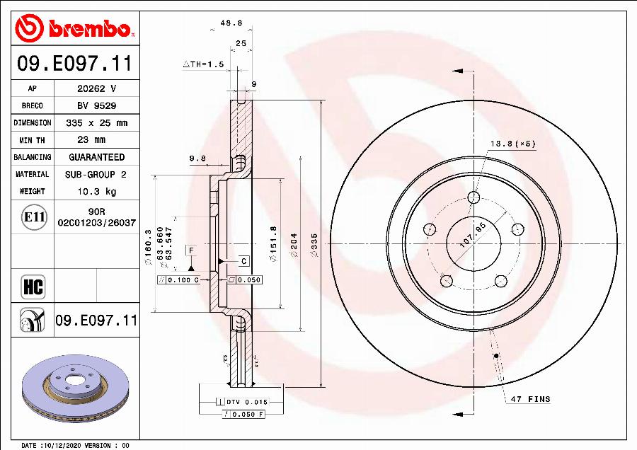 Brembo 09.E097.11 - Kočioni disk www.molydon.hr