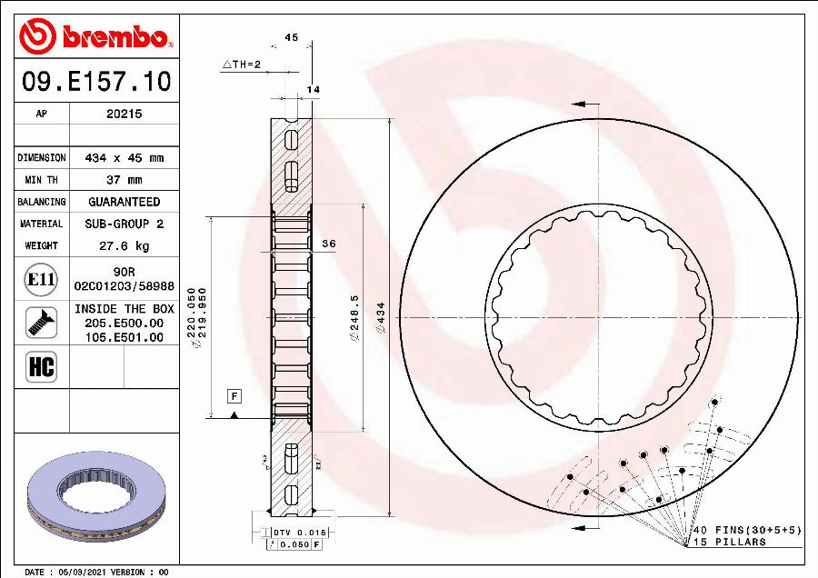 Brembo 09.E157.10 - Kočioni disk www.molydon.hr