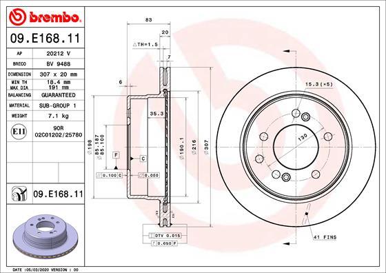 Brembo 09.E168.11 - Kočioni disk www.molydon.hr