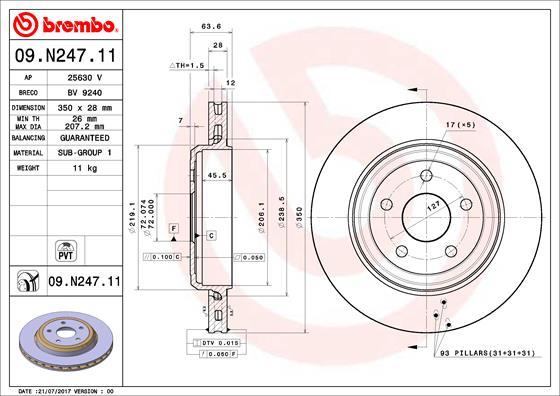 Brembo 09.N247.11 - Kočioni disk www.molydon.hr