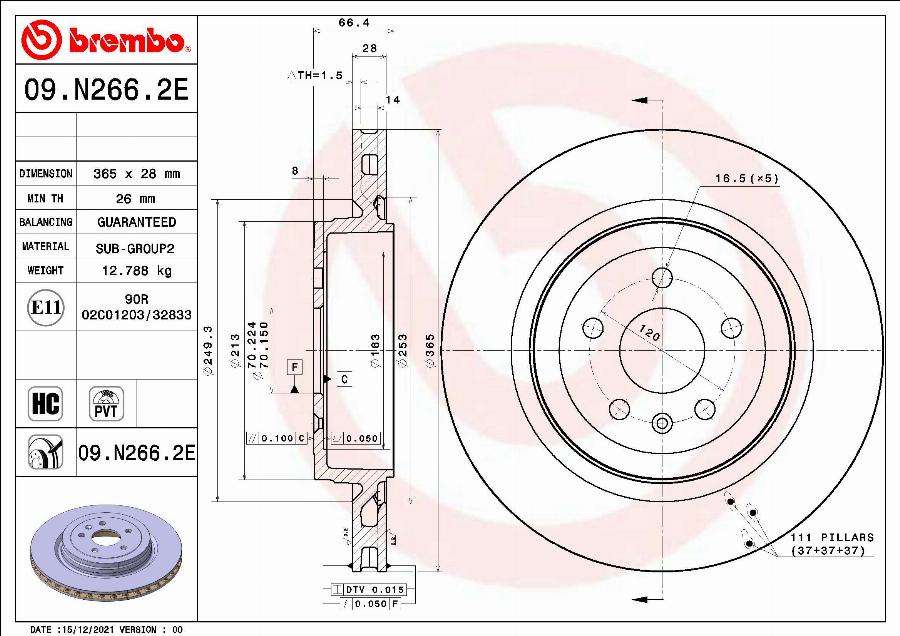 Brembo 09.N266.2E - Kočioni disk www.molydon.hr