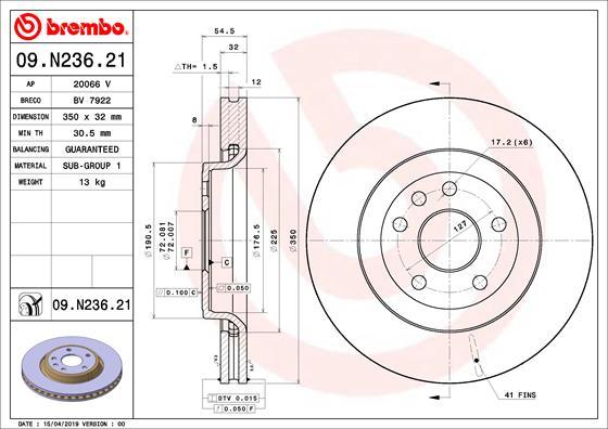 Brembo 09.N236.21 - Kočioni disk www.molydon.hr