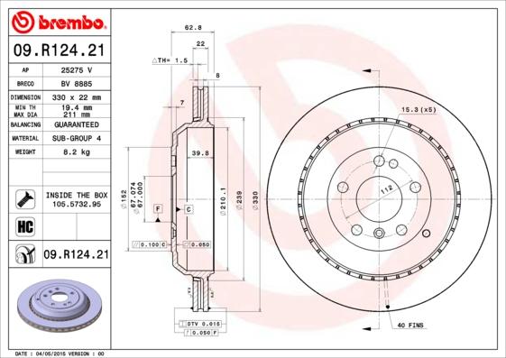 Brembo 09.R124.21 - Kočioni disk www.molydon.hr