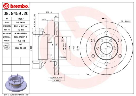 Brembo 08.9459.20 - Kočioni disk www.molydon.hr