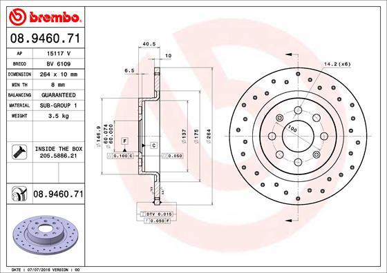 Brembo 08.9460.71 - Kočioni disk www.molydon.hr