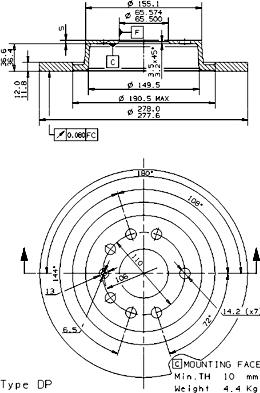 Brembo 08.9511.11 - Kočioni disk www.molydon.hr