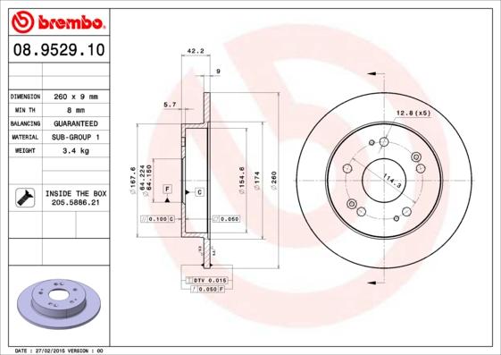 Brembo 08.9529.10 - Kočioni disk www.molydon.hr