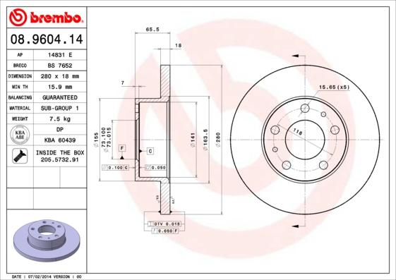 Brembo 08.9604.14 - Kočioni disk www.molydon.hr