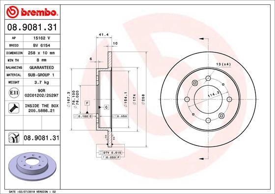 Brembo 08.9081.31 - Kočioni disk www.molydon.hr