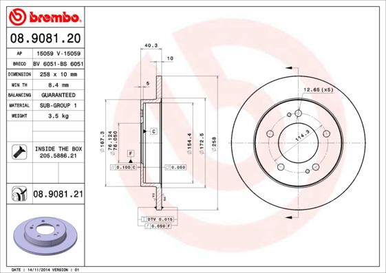 Brembo 08.9081.20 - Kočioni disk www.molydon.hr