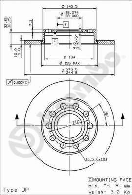 Brembo 08.9136.11 - Kočioni disk www.molydon.hr