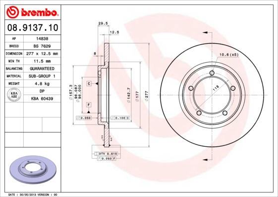 Brembo 08.9137.10 - Kočioni disk www.molydon.hr