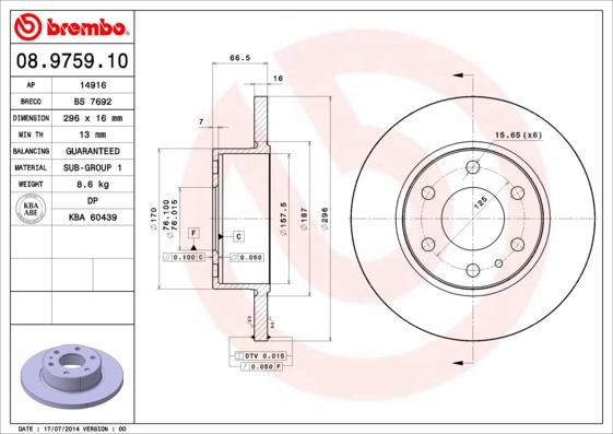 Brembo 08.9759.10 - Kočioni disk www.molydon.hr