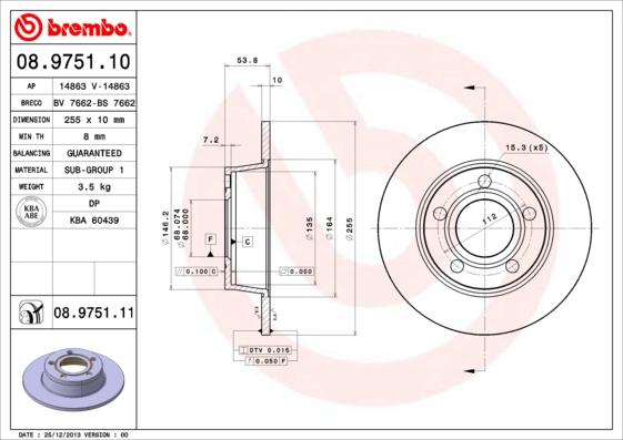 Brembo 08.9751.10 - Kočioni disk www.molydon.hr