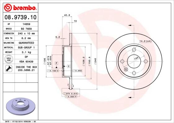 Brembo 08.9739.10 - Kočioni disk www.molydon.hr