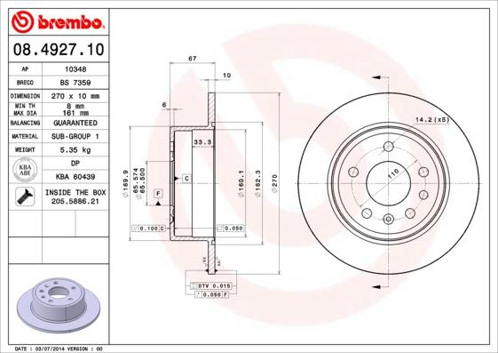 Brembo 08.4927.10 - Kočioni disk www.molydon.hr