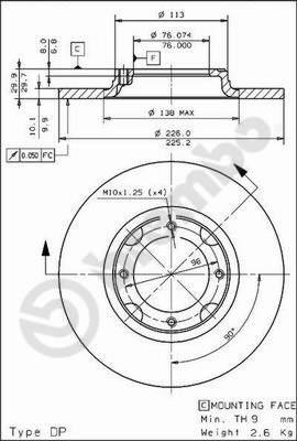 Brembo 08.4414.10 - Kočioni disk www.molydon.hr