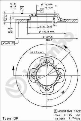 Brembo 08.4436.10 - Kočioni disk www.molydon.hr