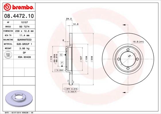 Brembo 08.4472.10 - Kočioni disk www.molydon.hr