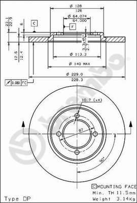 Brembo 08.4505.20 - Kočioni disk www.molydon.hr