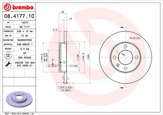 Brembo 08.4177.10 - Kočioni disk www.molydon.hr