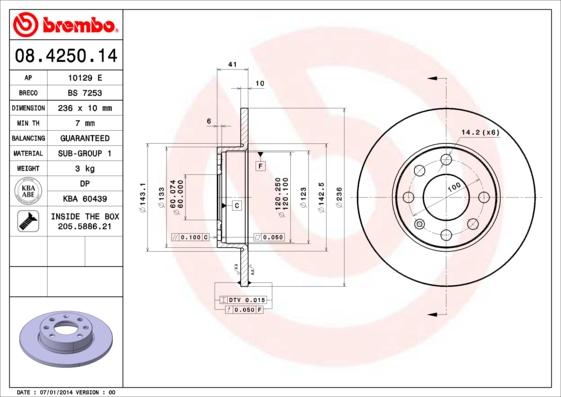 Brembo 08.4250.14 - Kočioni disk www.molydon.hr