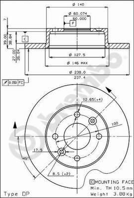 Brembo 08.4284.10 - Kočioni disk www.molydon.hr