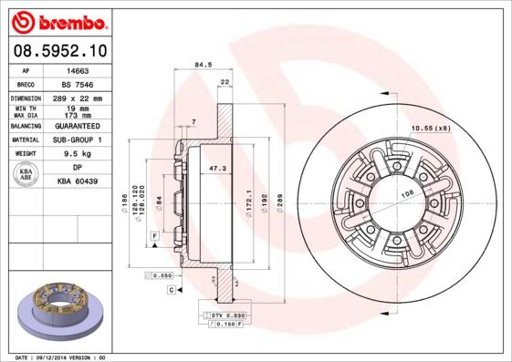 Brembo 08.5952.10 - Kočioni disk www.molydon.hr