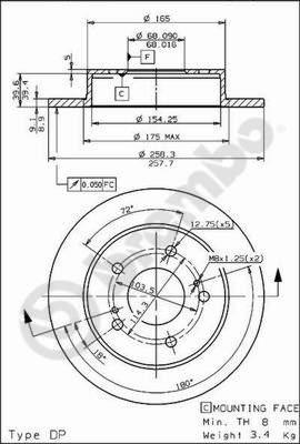 Brembo 08.5443.50 - Kočioni disk www.molydon.hr