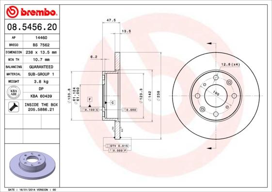 Brembo 08.5456.20 - Kočioni disk www.molydon.hr