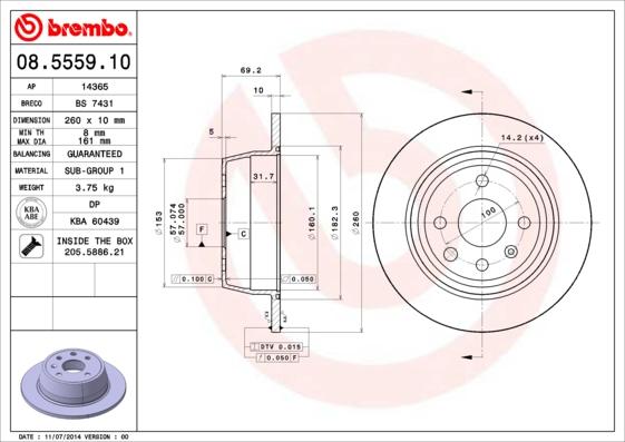 Brembo 08.5559.10 - Kočioni disk www.molydon.hr