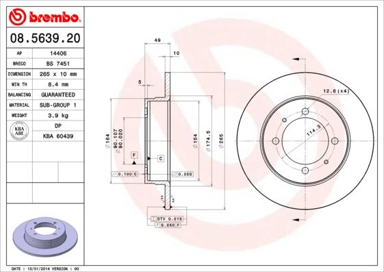 Brembo 08.5639.20 - Kočioni disk www.molydon.hr