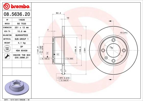 Brembo 08.5636.20 - Kočioni disk www.molydon.hr